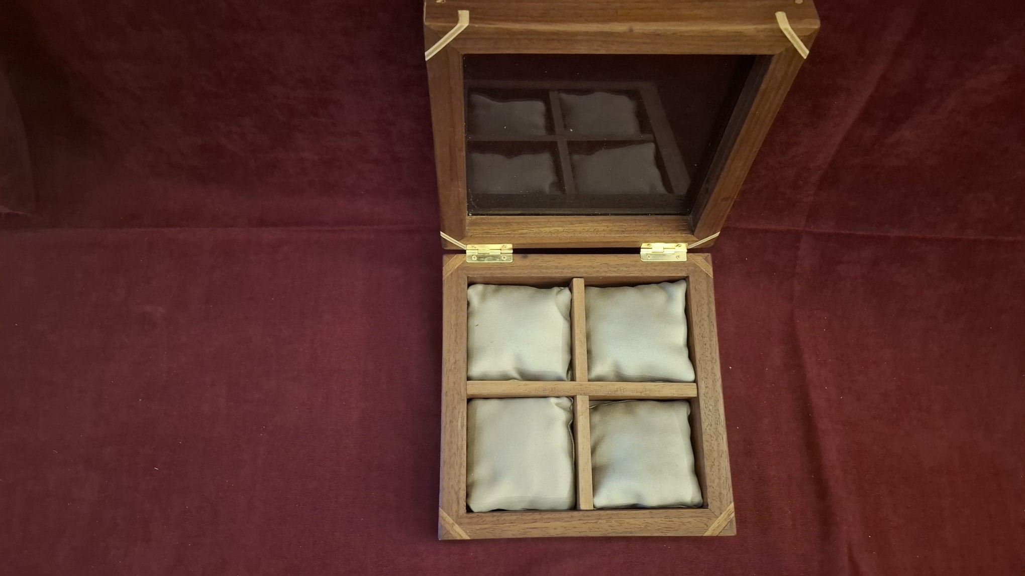 cam kapaklı 4lü saat kutusu - Resim 1